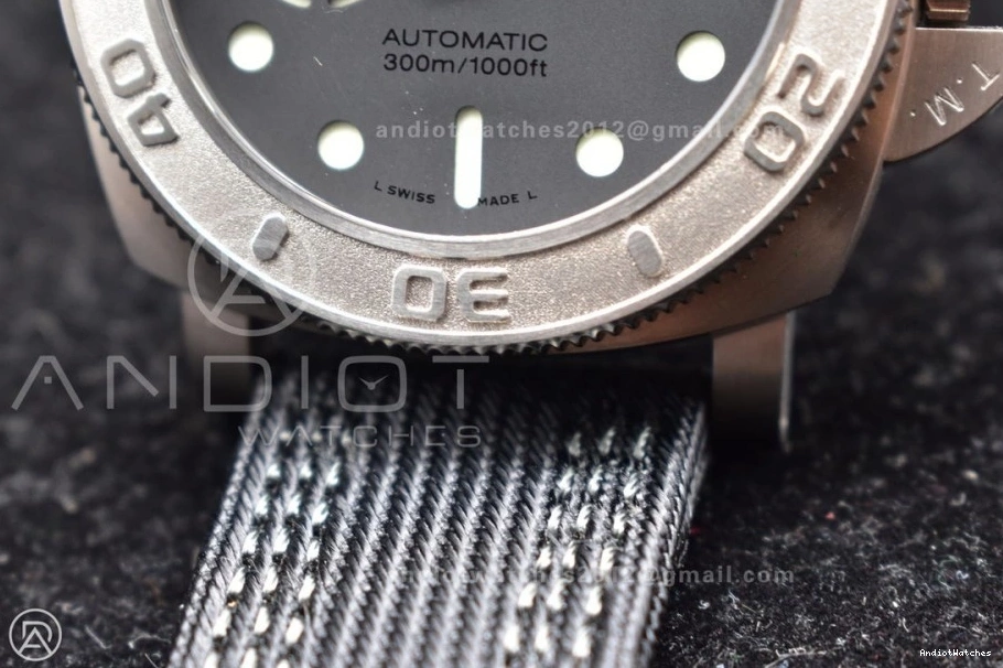 Mike Nylon 1:1 Black Strap on VSF 996 Black Horn Edition PAM984 P.9010 FastDry Clone Best Submersible Dial 0210